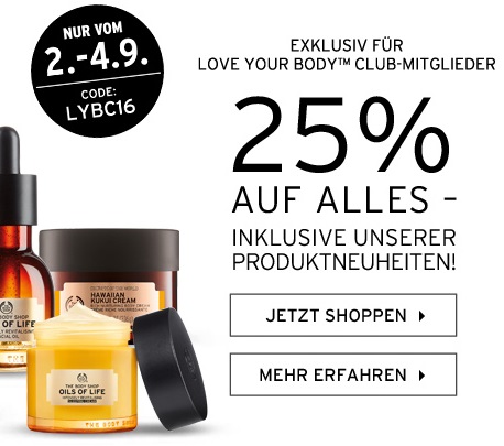 Bild zu The Body Shop: 25% Rabatt auf alle Artikel