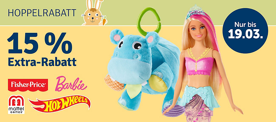 Bild zu MyToys: 15% Rabatt auf Fisher Price, Barbie, Mattel und Hot Wheels (MBW: 29€)