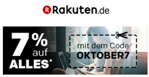 Bild zu Rakuten.de: 7% Rabatt auf Alles bis Montag 9 Uhr – ab da 25fache Superpunkte