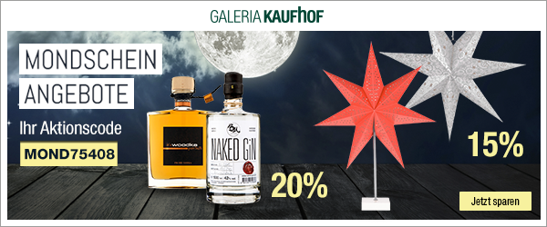 Bild zu Galeria Kaufhof Mondschein Angebote, z.B. 20% Rabatt auf Gin und Wodka