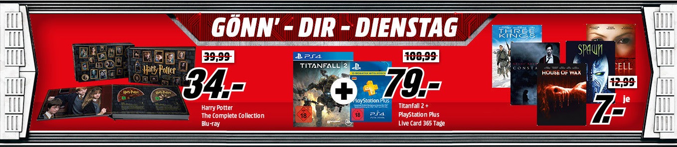 Bild zu Media Markt “Gönn dir Dienstag”, z.B. Harry Potter – The Complete Collection [Blu-ray] für 34€