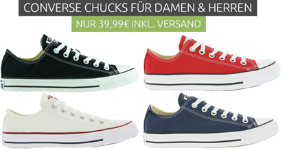 Bild zu verschiedene Converse Chucks für Damen und Herren für je 39,99€