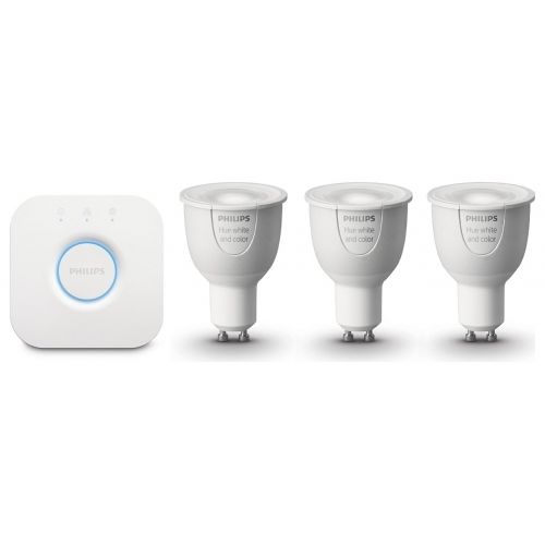 Bild zu Philips Hue Starter Kit (3 x GU10) + Bridge 2.0 für 154,95€