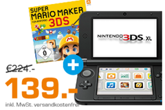 Bild zu Nintendo 3DS XL Blau & Super Mario Maker 3DS für 139€