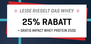 Bild zu MyProtein: 25 % Rabatt auf Alles + gratis 250g Impact Whey Protein ab 60€ Bestellwert + versandkostenfrei ab 49€