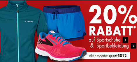 Bild zu Karstadt: 20% Extra-Rabatt auf Sportbekleidung und Sportschuhe