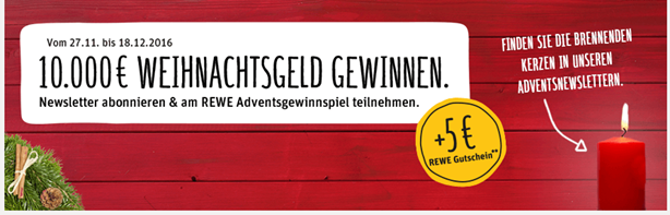 Bild zu REWE: Newsletter abonnieren und 5€ Gutschein bekommen (ab 30€ im Markt einlösbar, ab 40€ online)