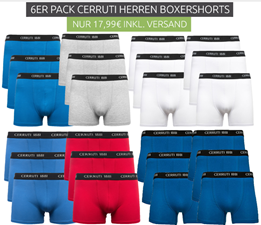 Bild zu 6er Pack Cerruti Boxershorts für 17,99€ inklusive Versand