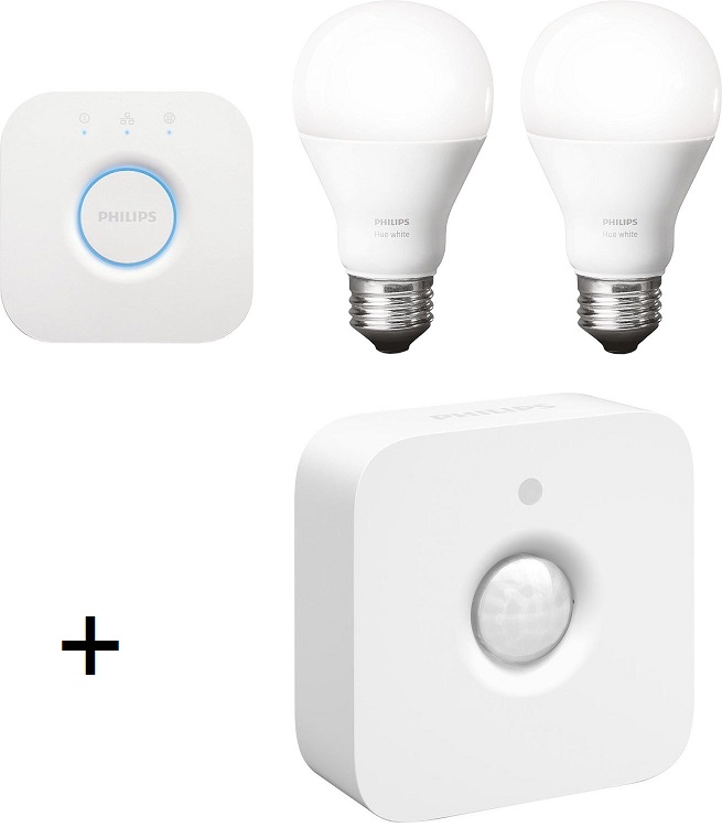 Bild zu Philips Hue White Starter Set + Philips Hue Motion Sensor für 85€