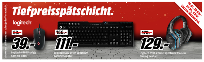 Bild zu Media Markt “Tiefpreisspätschicht” mit Angeboten von Logitech