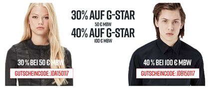 Bild zu Jeans-Direct: bis zu 40% Extra Rabatt auf G-Star (abhängig vom Bestellwert)