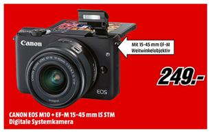 Bild zu Canon EOS M10 Kit EF-M 15-45mm IS STM Systemkamera für 249€