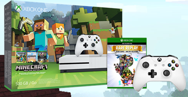 Bild zu Microsoft Xbox One S Minecraft Bundle (500GB) + Spiel Rare Replay + zweiten Xbox One Wireless Controller für 253,09€