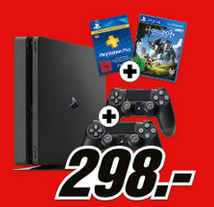 Bild zu Sony PlayStation 4 Slim (PS4) 1TB + 2. Controller + Horizon-Zero Dawn + 3 Monate PS Plus Mitgliedschaft ab 298€