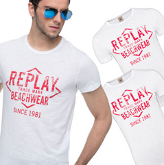 Bild zu 3er Pack Herren Replay T-Shirts weiß für 16,99€