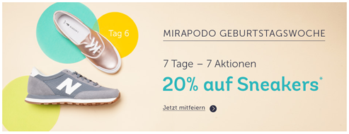 Bild zu Mirapodo: 20% Rabatt auf (fast) alle Sneaker