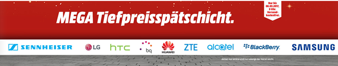 Bild zu [Knaller] Media Markt “Mega Tiefpreisspätschicht” mit vielen sehr guten Angeboten + gratis Powerbank bei einer Smartphone-Bestelllung