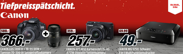 Bild zu Media Markt Tiefpreisspätschicht mit Artikeln von Canon