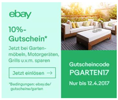 Bild zu eBay: 10% Rabatt auf die Kategorie Garten & Terrasse (bei Bezahlung per PayPal)