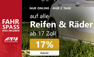 Bild zu [Super] A.T.U.: 17% Rabatt auf alle Reifen & Räder ab 17 Zoll –kombinierbar mit dem 10% eBay Gutschein