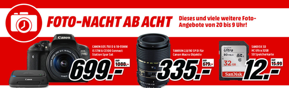 Bild zu MediaMarkt: “Foto-Nacht ab Acht” mit Kameras, Objektiven und Co.