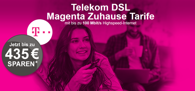 Bild zu Telekom DSL Tarife, so z.B. Telekom Magenta M für 18,28€ im Monat (mit Magenta Vorteil sogar ab 8,28€) oder inkl. Entertain TV für 17,45€/Monat (mit Vorteil 7,45€)