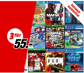 Bild zu MediaMarkt: 3 Games für 55€ inklusive Versand (PC, PS4, xBox One usw.)