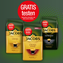 Bild zu Jacobs Expertenröstung Crema, Crema Intenso oder Espresso kostenlos testen + nur Porto muss bezahlt werden