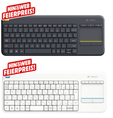 Bild zu kabellose LOGITECH K400 plus Tastatur inkl. Touchpad für 22€ (Vergleich: 32,90€)