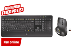 Bild zu Logitech Wireless Illuminated Keyboard K800 + Performance Maus MX für 79€ (Vergleich: 139,45€)