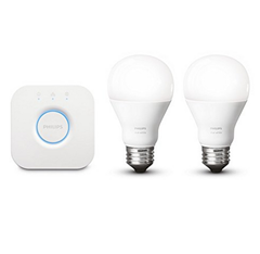 Bild zu Philips Hue Weiß mit Bridge (2.0 Version) + 2er Starter-Kit 9,5W E27 Lampen für 46,42€