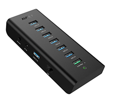 Bild zu AUKEY USB 3.0 Hub (6 Datenports , 1 Ladeport , 1 RJ45 Anschluss) mit 36W Netzteiladapter für MacBook , Windows Laptop usw. für 19,99€