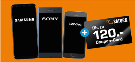 Bild zu Saturn: Phone-tastisch! Android Smartphone kaufen & Coupon-Card sichern (bis zu 120€)