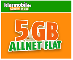 Bild zu Klarmobil im Telekom-Netz mit Allnet Flat + 5GB Datenflat für 15,90€/Monat oder mit 10GB für 24,85€