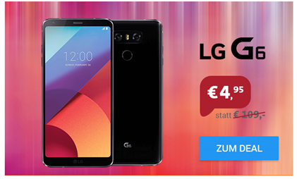 Bild zu Otelo XL im Vodafone Netz mit 3GB Datenflat, SMS Flat + Sprachflat inkl. LG G6 Smartphone (einmalig 4,95€) für 29,99€/Monat