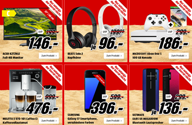 Bild zu [letzte Chance] “Sechsy Preise” bei MediaMarkt, so z.B. MICROSOFT Xbox One S 500GB Konsole – Forza Horizon 3 Bundle für 186€