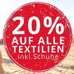 Bild zu PlentyOne: 20% Rabatt auf das Textil-Sortiment inkl. Sport- und Bademode, Schuhe, sowie Taschen & Rucksäcke