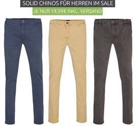 Bild zu Solid Chinos in verschiedenen Farben für je 19,99€ inklusive Versand