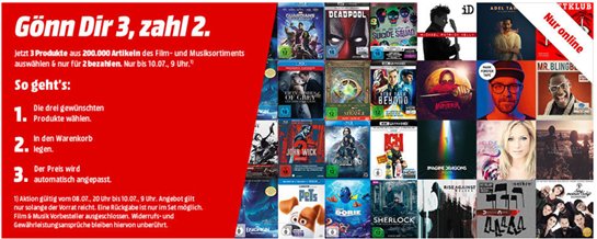 Bild zu MediaMarkt: “Gönn dir 3, zahl 2” aus über 200.000 Artikeln