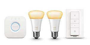 Bild zu Philips Hue White Ambiance mit Bridge 2er Starter-Kit 9,5W E27 für 60,84€ (Vergleich: 112,61€)