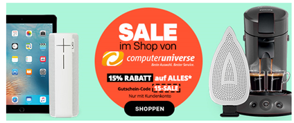 Bild zu 15% Rabatt auf Alles bei Computeruniverse über Rakuten