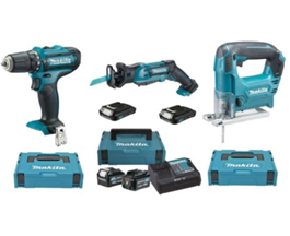 Bild zu Makita 10.8V Set Akkuschrauber DF331DSMJ + Stichsäge JR103DY1J + Säbelsäge JV101DYJ für 199€