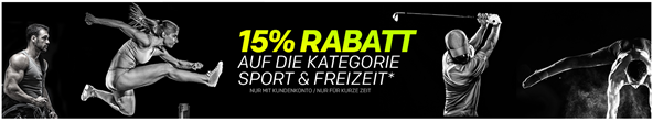 Bild zu Rakuten: 15% Rabatt auf die Kategorie Sport & Freizeit (ab 30€ MBW)