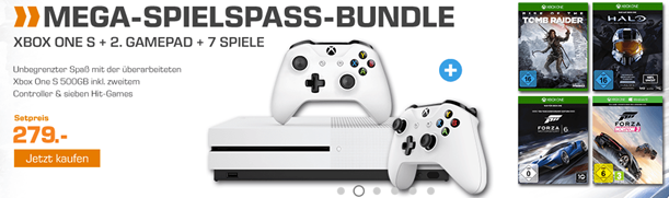 Bild zu Xbox One S 500 GB + 2. Controller inkl. 7 Spiele für 283,99€