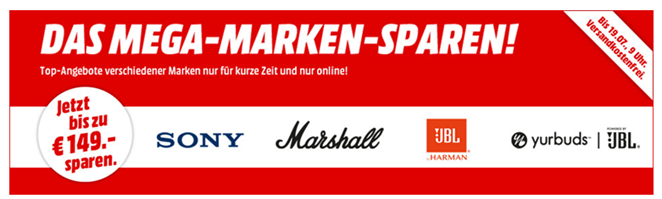 Bild zu Das “Mega Marken Sparen” bei MediaMarkt mit Angeboten von Sony, JBL usw.