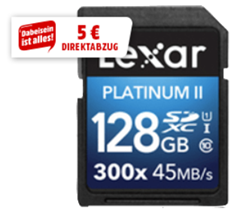 Bild zu LEXAR Platinum II, SDXC, 128 GB, 45 MB/s für 34,99€