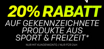 Bild zu Rakuten: 20% Rabatt auf ausgewählte Sport- und Freizeitartikel