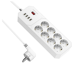 Bild zu DBPOWER 8-fach Steckdosenleiste mit 4 USB-Anschlüssen für 15,99€