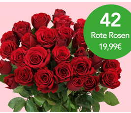 Bild zu Blumenstrauß mit 42 roten Rosen für 24,94€ inklusive Versand