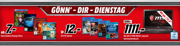 Bild zu MediaMarkt “Gönn dir Dienstag” mit Angeboten von Games, Filmen von Disney + Notebooks